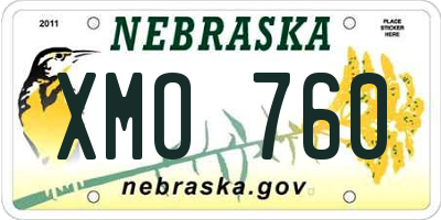NE license plate XMO760