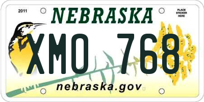NE license plate XMO768