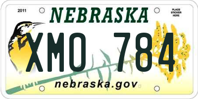 NE license plate XMO784