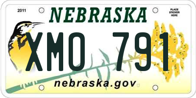 NE license plate XMO791