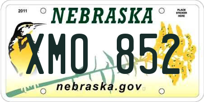NE license plate XMO852
