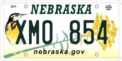 NE license plate XMO854