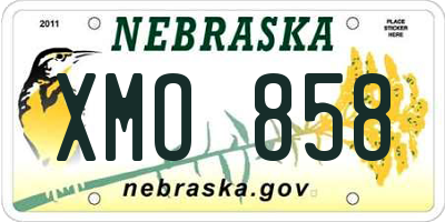 NE license plate XMO858