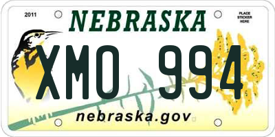 NE license plate XMO994