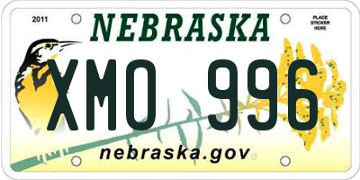 NE license plate XMO996