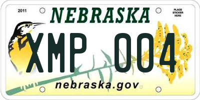 NE license plate XMP004