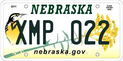 NE license plate XMP022