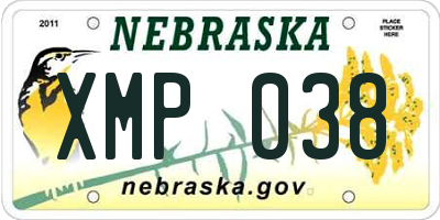 NE license plate XMP038