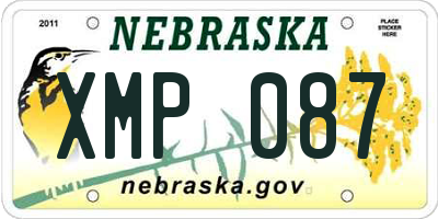 NE license plate XMP087