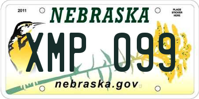 NE license plate XMP099