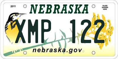 NE license plate XMP122