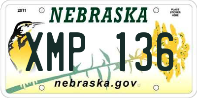 NE license plate XMP136