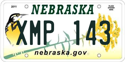 NE license plate XMP143