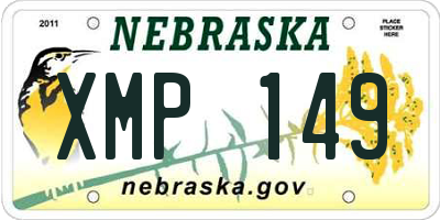 NE license plate XMP149