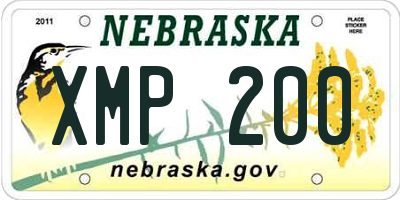 NE license plate XMP200