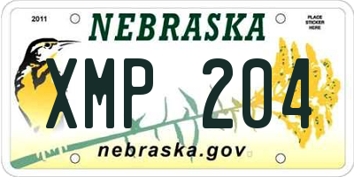 NE license plate XMP204
