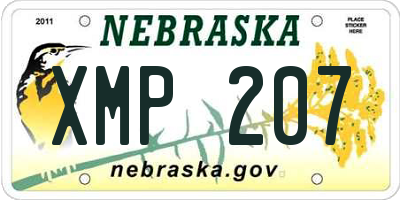 NE license plate XMP207