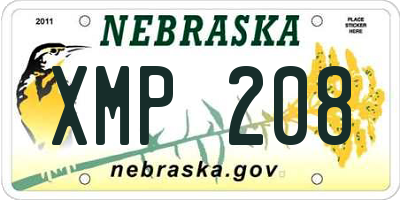 NE license plate XMP208