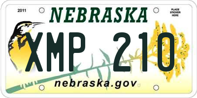 NE license plate XMP210