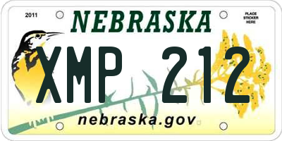 NE license plate XMP212