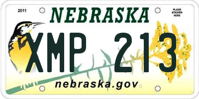 NE license plate XMP213