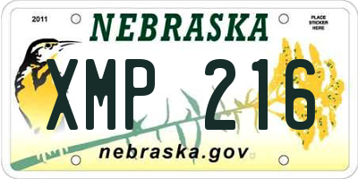 NE license plate XMP216