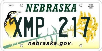 NE license plate XMP217