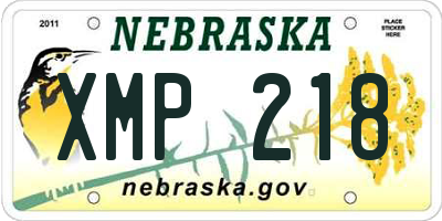 NE license plate XMP218