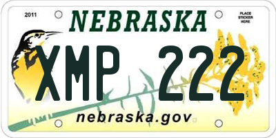 NE license plate XMP222