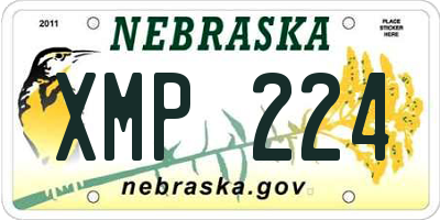 NE license plate XMP224