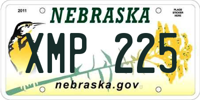 NE license plate XMP225