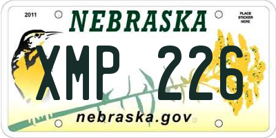 NE license plate XMP226