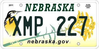 NE license plate XMP227