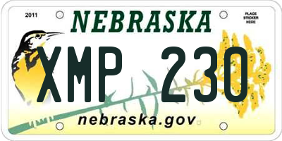 NE license plate XMP230
