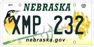 NE license plate XMP232