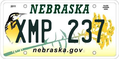 NE license plate XMP237