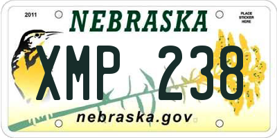 NE license plate XMP238