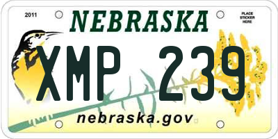NE license plate XMP239