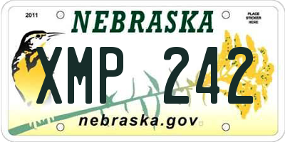 NE license plate XMP242