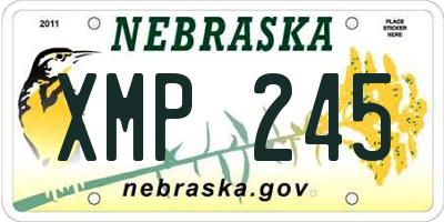 NE license plate XMP245