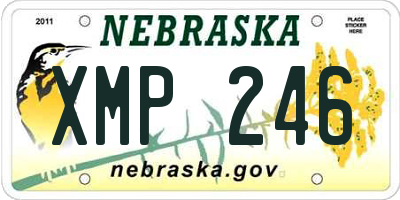 NE license plate XMP246