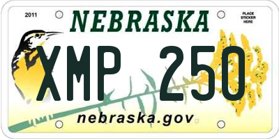 NE license plate XMP250