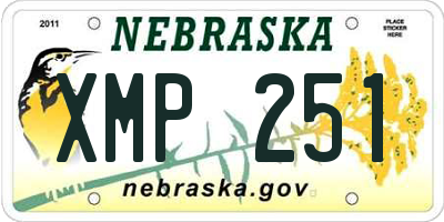 NE license plate XMP251