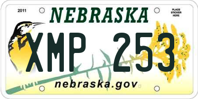 NE license plate XMP253