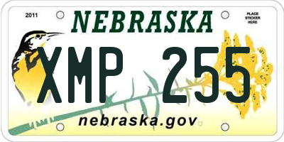 NE license plate XMP255
