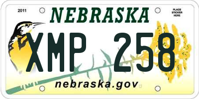 NE license plate XMP258