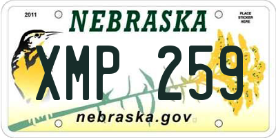 NE license plate XMP259