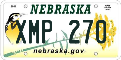 NE license plate XMP270