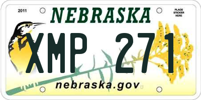 NE license plate XMP271