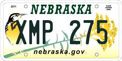 NE license plate XMP275